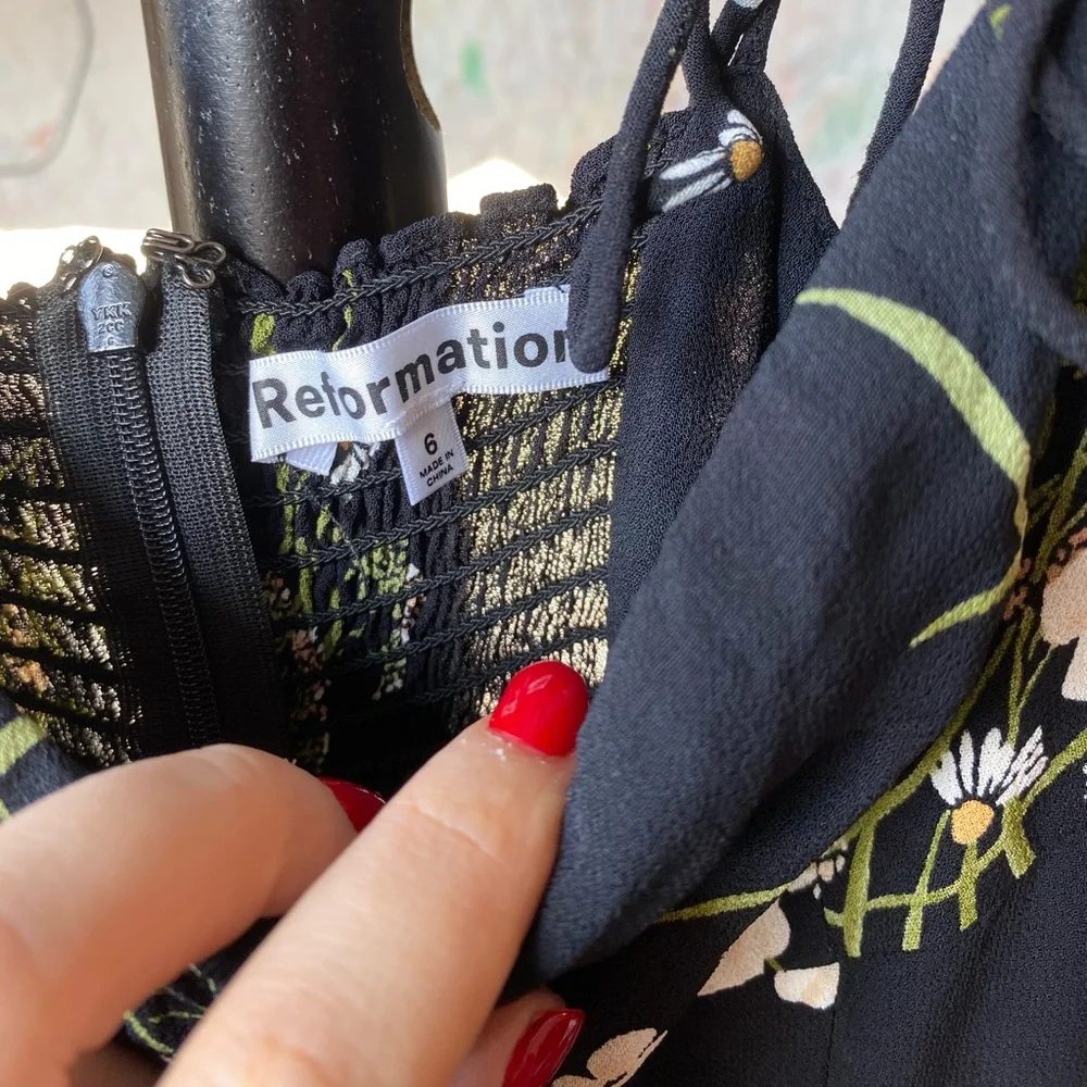 Reformation Kourtney Black Floral Dress - Picture 5 of 10